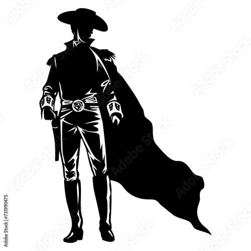 Silhouette matador black color only full body