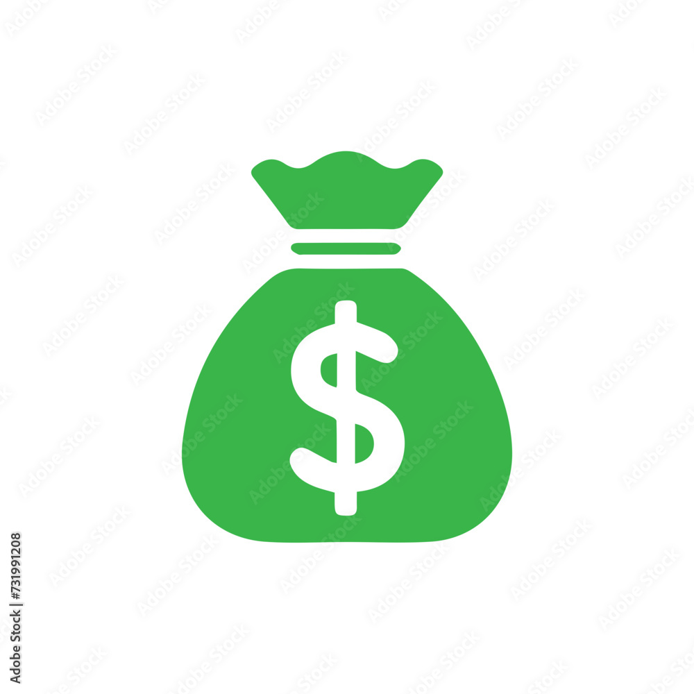 Money bag icon flat design Money bag icon flat design
