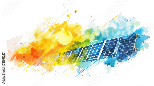 Solar Energie Solarpanele Sonne Photovoltaik Anlage Vektor