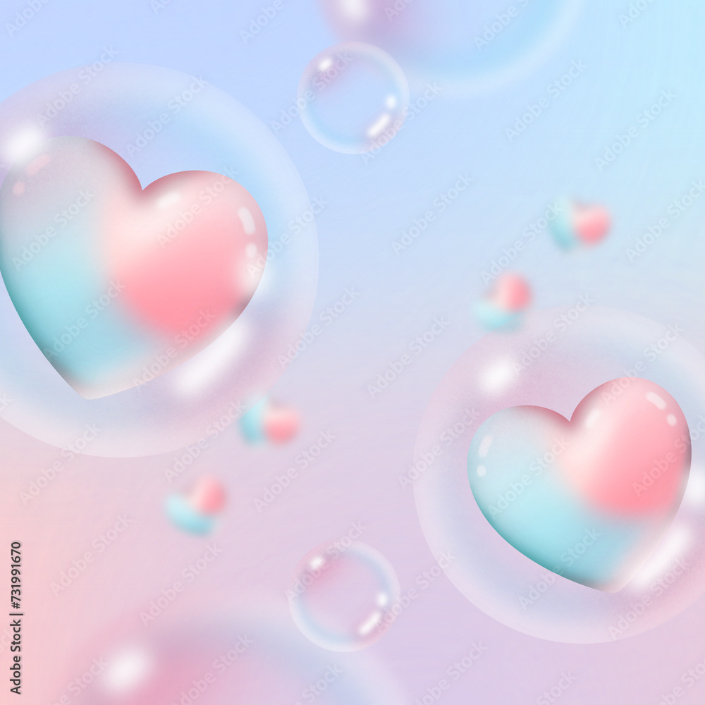 heart shaped bubbles valentine 