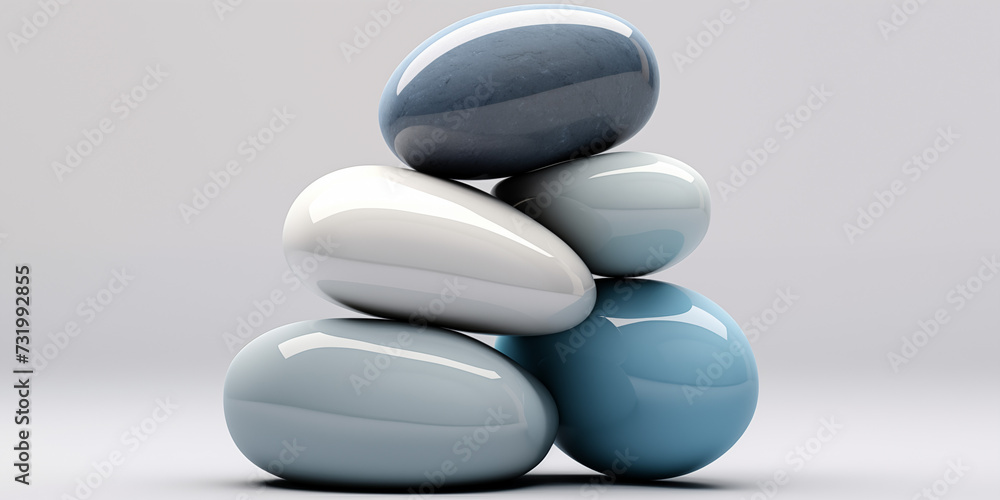 A stack of stones of different colors, neatly stacked on top of each other. Visually appealing balance composition A stack of stones of different colors, neatly stacked on top of each other. Visually appealing balance composition