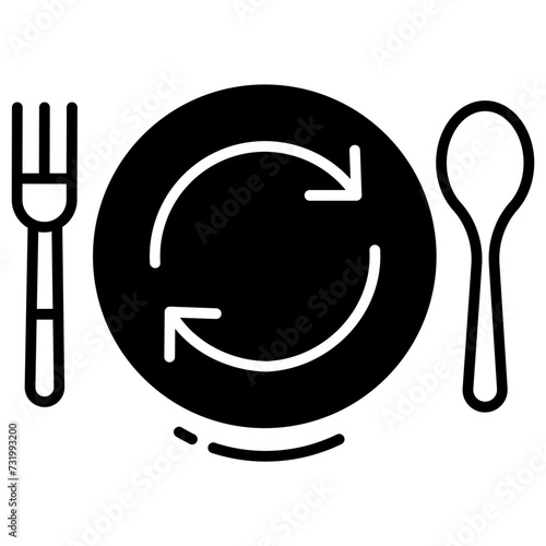 Binge eating glyph and line vector illustration