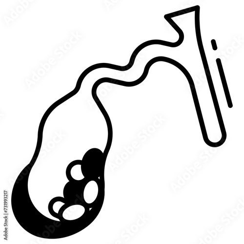 gallbladder disease glyph and line vector illustration