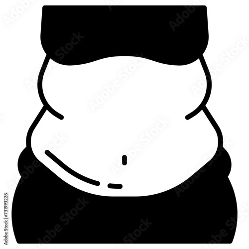 Fat belly glyph and line vector illustration