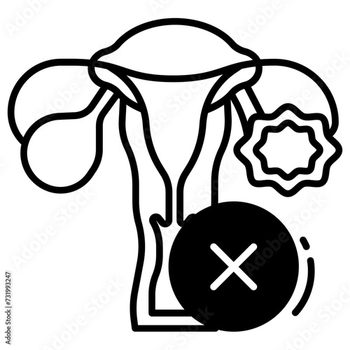 PCOS glyph and line vector illustration