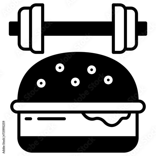 unhealthy food glyph and line vector illustration