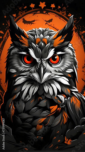 owl illustration vector flat design mascot