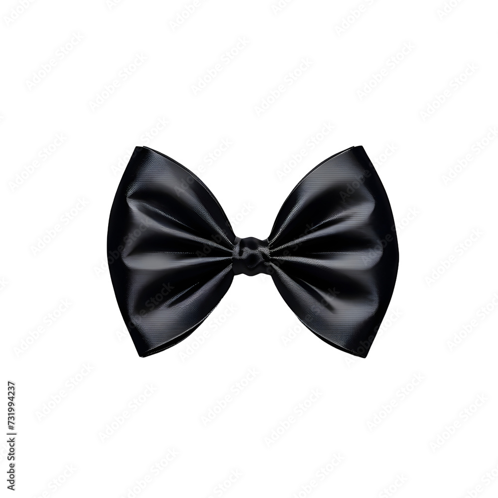 realistic black bow tie isolated on white transparent background,generative ai realistic black bow tie isolated on white transparent background,generative ai