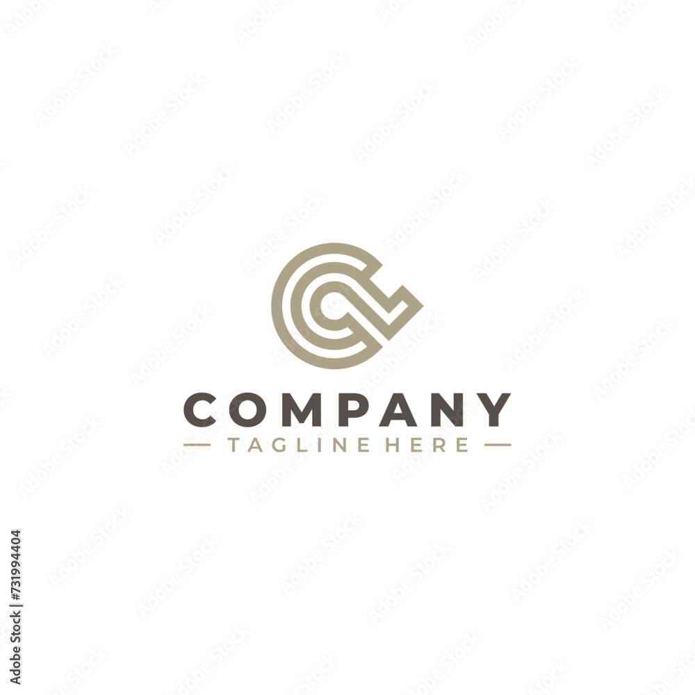 initial letter CV logo design