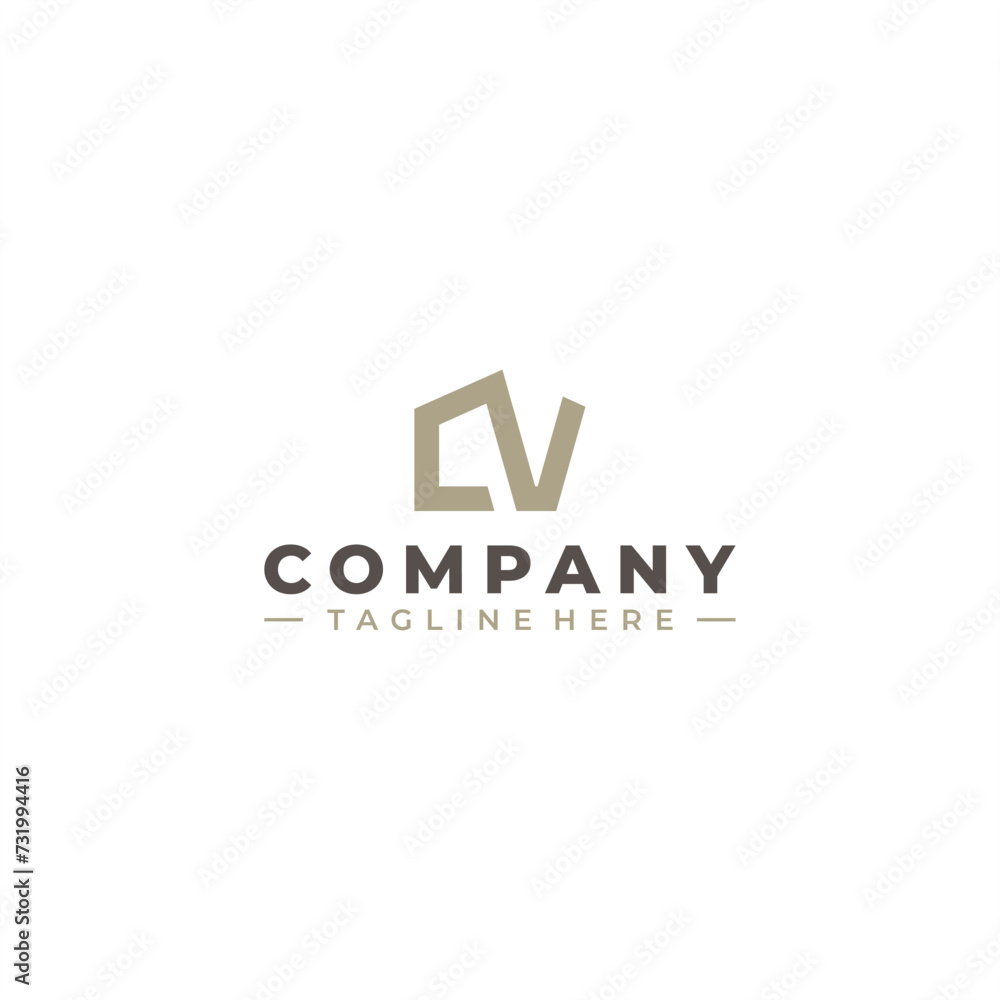 initial letter CV logo design initial letter CV logo design