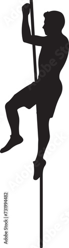 pole vault silhouette vector illustration
