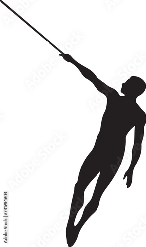 pole vault silhouette vector illustration