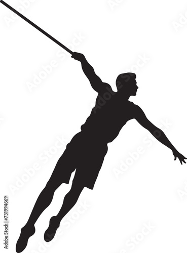 pole vault silhouette vector illustration