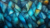 Blue stained glass background texture AI Generated