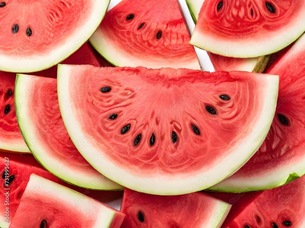 slices of juicy watermelon on white background slices of juicy watermelon on white background