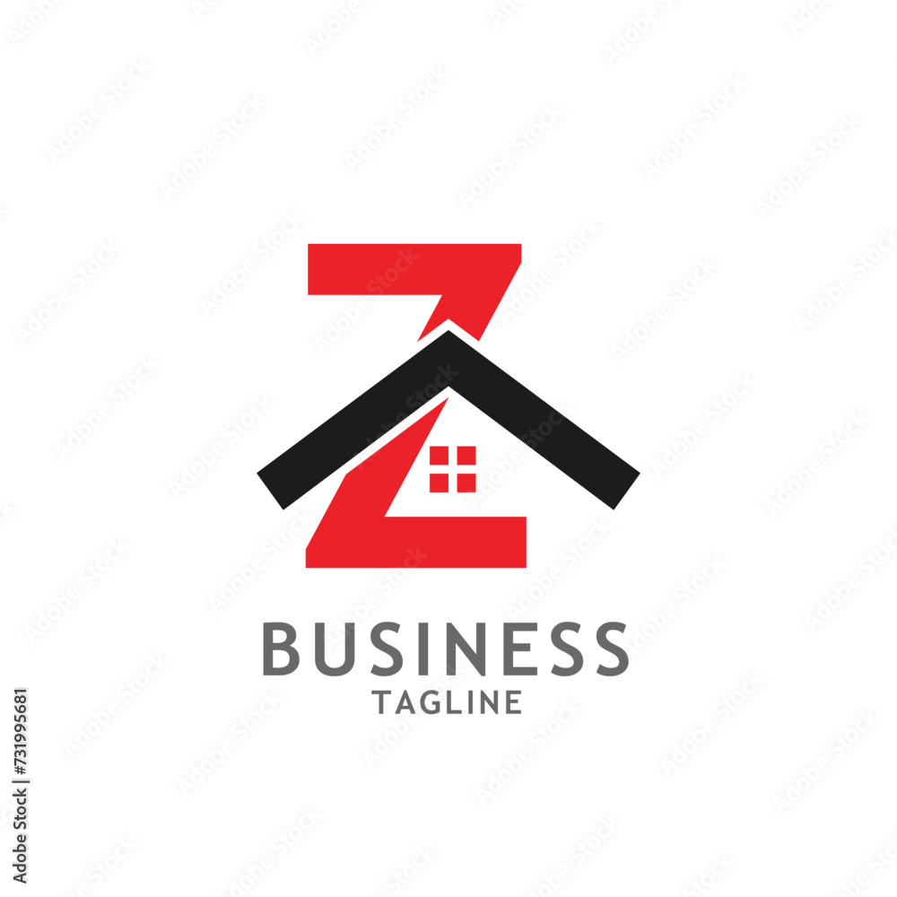 Initial Letter Z with Home Business logo Design Template
