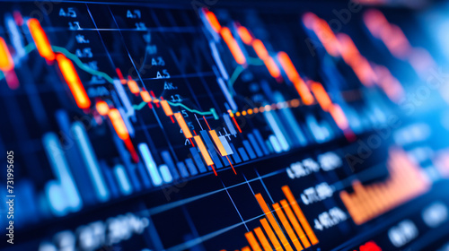 Business Finance and Marketing Charts, Digital Investment Analysis Background