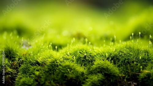 Close up of green moss background AI Generated