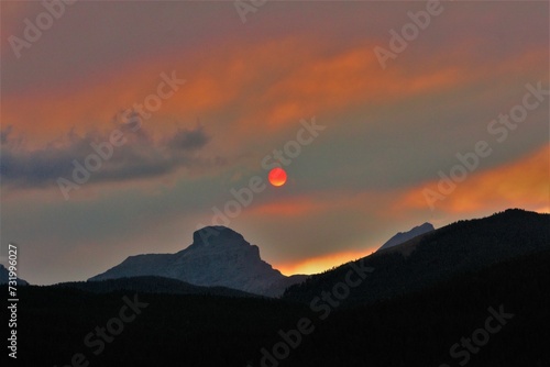 sunset over the mountains