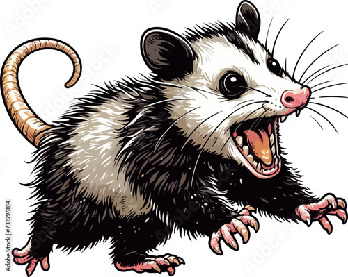 illustration of a cartoon opossum 