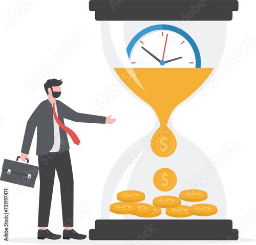 Time is money, long term investment return, retirement pension fund concept, clock, 
