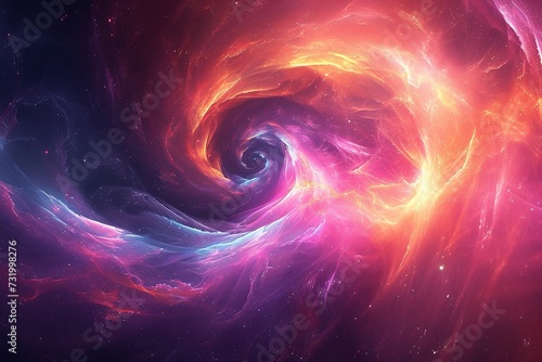 Abstract neon fractal wallpaper with space © abstract Art