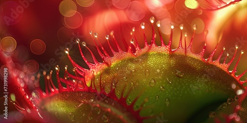 Closeup photo of a venus flytrap plant photo