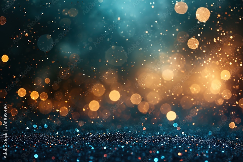 Abstract of christmas and bokeh light with glitter background - obrazy, fototapety, plakaty 