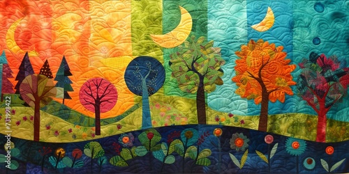 Spring season quilt concept.