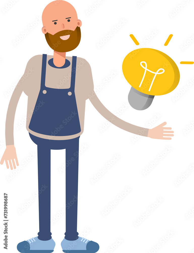 Male Barista Character and Light Bulb
Male Barista Character and Light Bulb