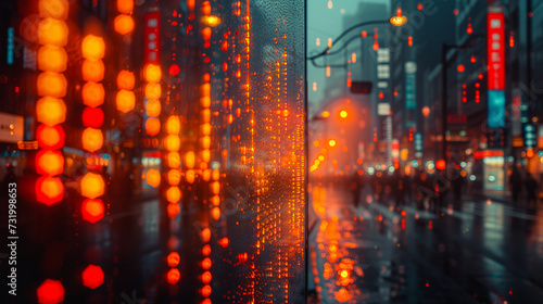 lights in the night city, background with lights, Blurred bokeh effect with stock market charts and banking market, Ai generated image 
