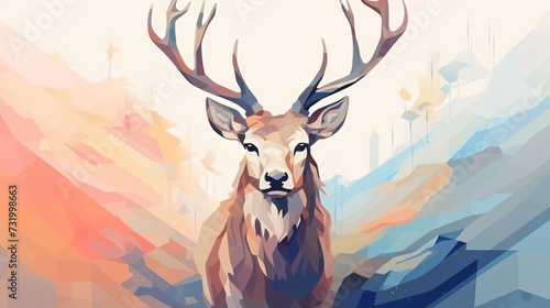 Abstract animal Elk Deer gazelle like creature