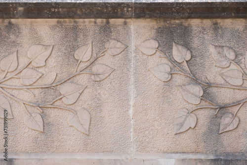 symbolic ivy relief, 1955, Algaida cemetery, Mallorca, Balearic Islands, Spain