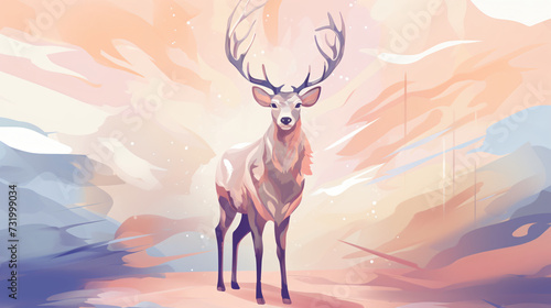 Abstract animal Elk Deer gazelle like creature