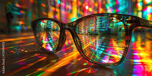A pair of prescription glasses providing optical vision to the scene on the other side of the lenses © Brian