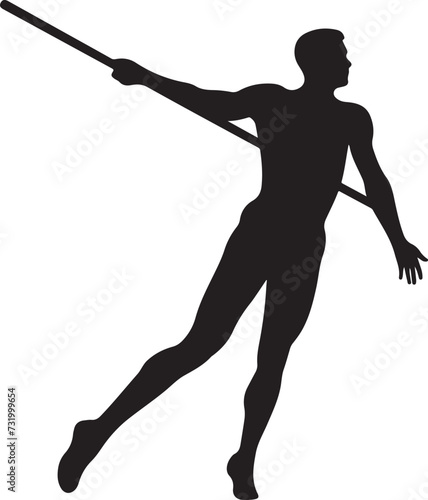 pole vault silhouette vector illustration