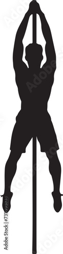 pole vault silhouette vector illustration