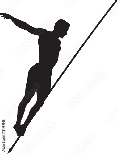 pole vault silhouette vector illustration