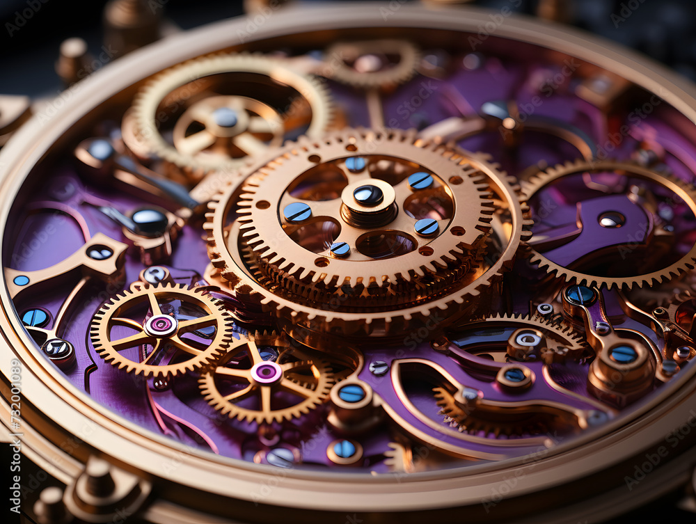 Clockwork gears with golden gears Clockwork gears with golden gears