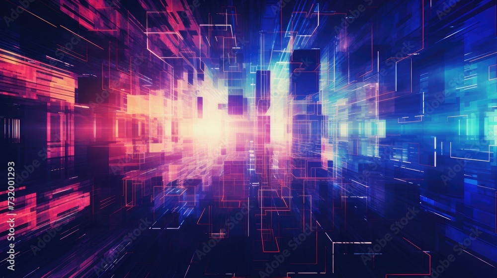 Abstract background with interlaced digital glitch and distortion effect. Futuristic cyberpunk design. cyberpunk aesthetic techno neon colors Abstract background with interlaced digital glitch and distortion effect. Futuristic cyberpunk design. cyberpunk aesthetic techno neon colors