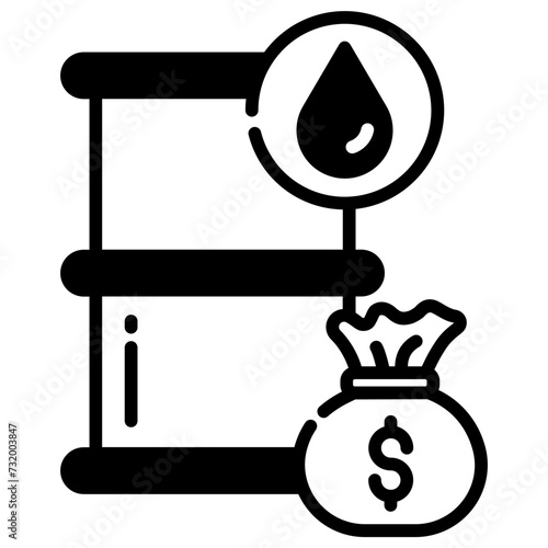 Oil profit glyph and line vector illustration