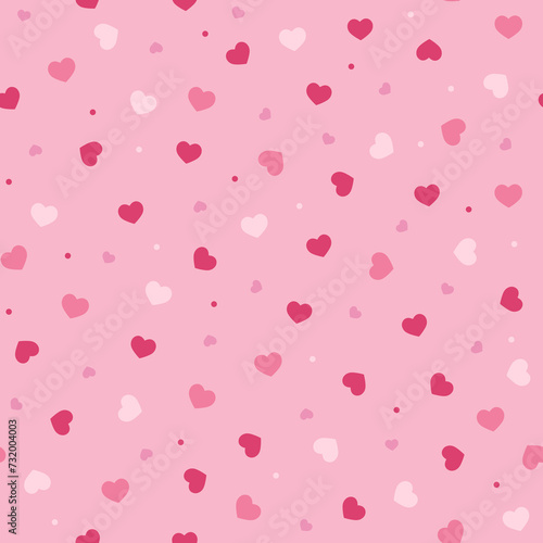  Little pink hearts in seamless pattern. 14 february Valentine backdrop.  Simple background for printing on fabric, paper for scrapbooking, gift wrap, wallpapers. © Yello illustration