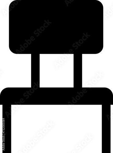 Chair and seating black flat icon. Office chair, armchair and sofa filled vector isolated on transparent background. Luxury furniture sign and element symbol. Classical and modern trendy style.