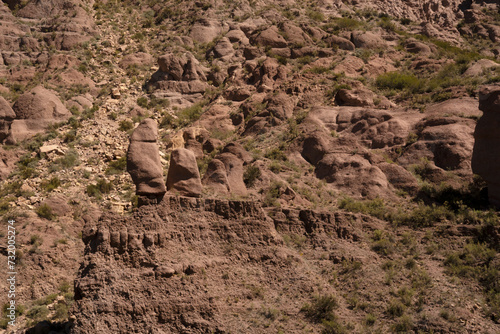 The arid desert. View of the sandstone and rocky hills.	
 photo