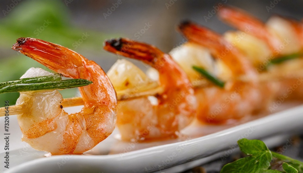 Grilled Shrimps on a Skewer Close-up Shot
Grilled Shrimps on a Skewer Close-up Shot