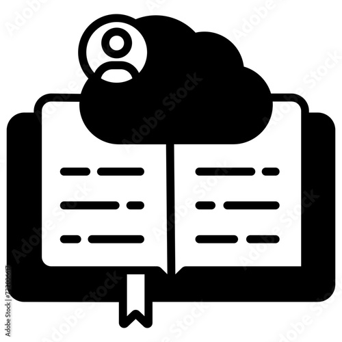 Cloud glyph and line vector illustration