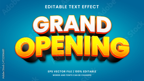 Grand opening 3d editable text effect