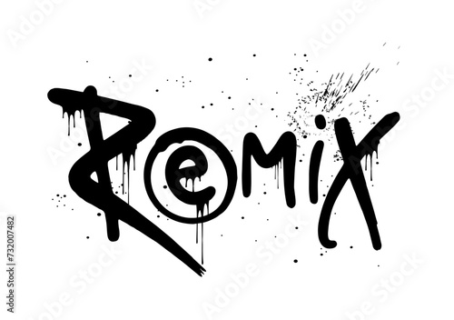 Remix graffiti urban grunge street art vector illustration with leaking, drop. Print for graphic tee, hoodie, streetwear. Vint