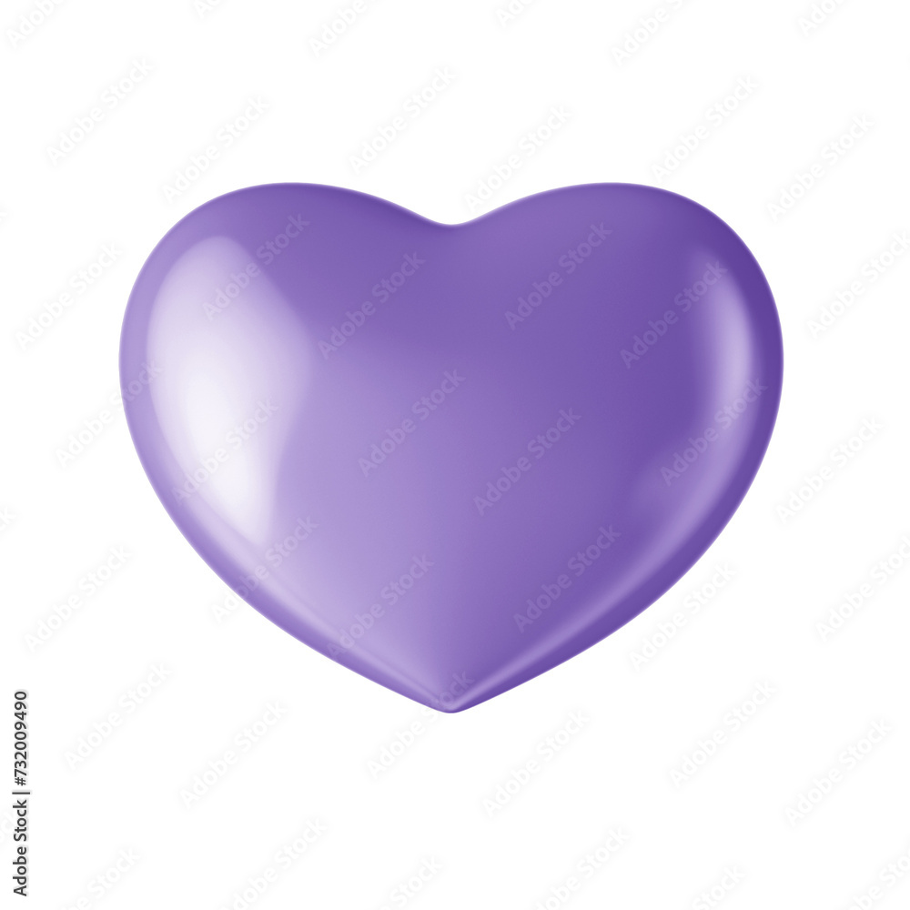 3D Lilac Metallic Heart 3D Lilac Metallic Heart