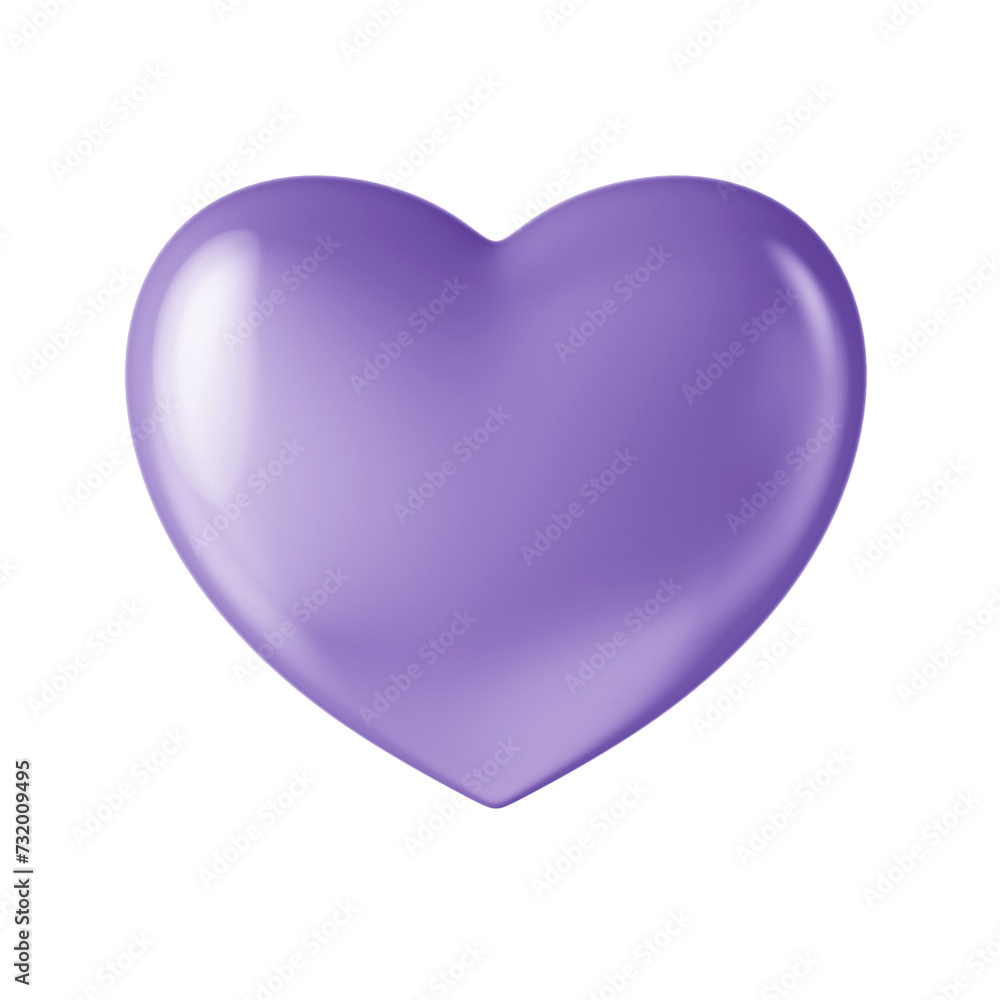 3D Lilac Metallic Heart 3D Lilac Metallic Heart